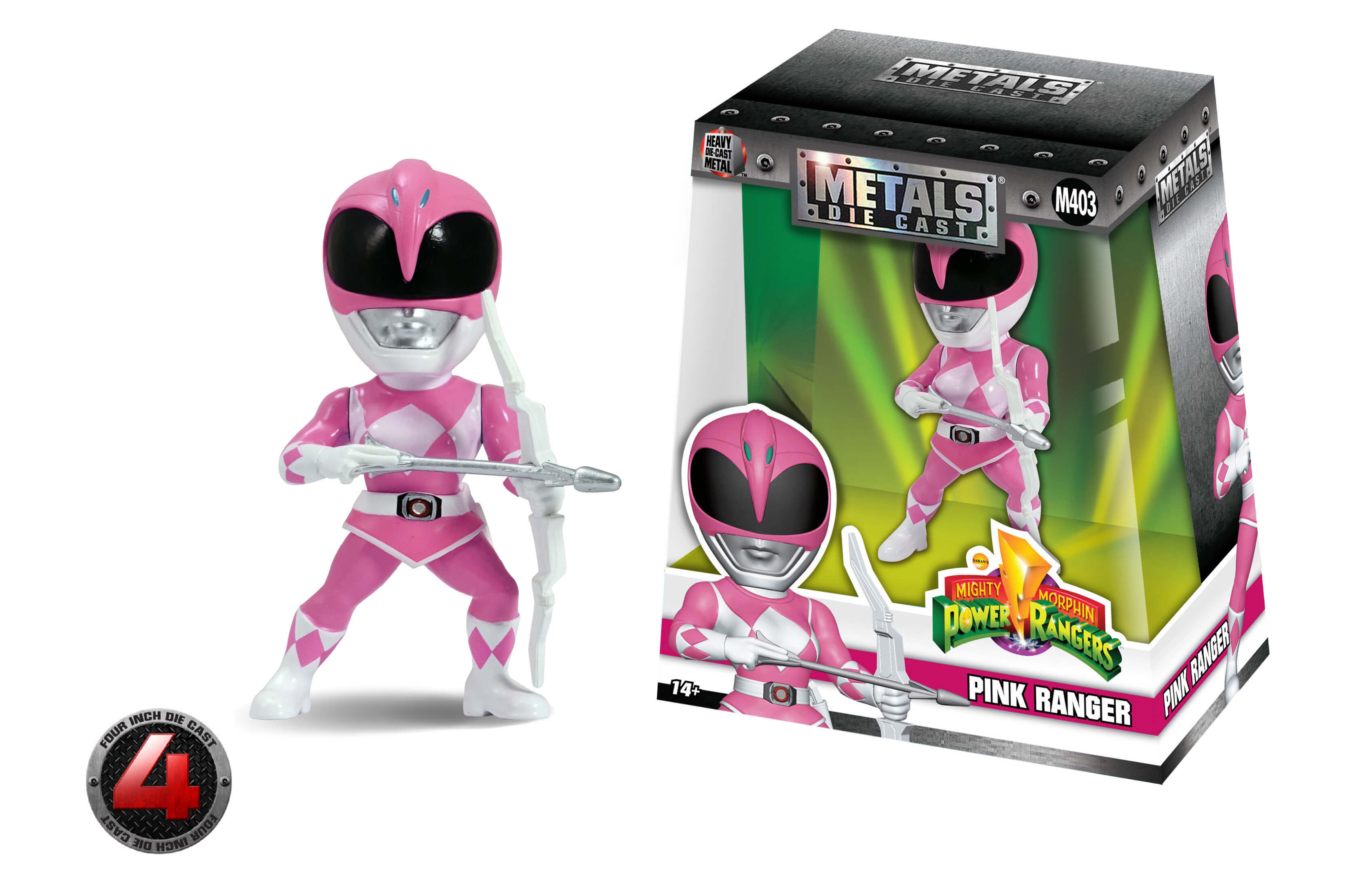 Power Rangers Pink Ranger 4" Metals Die-Cast Figure NEW Jada Toys 