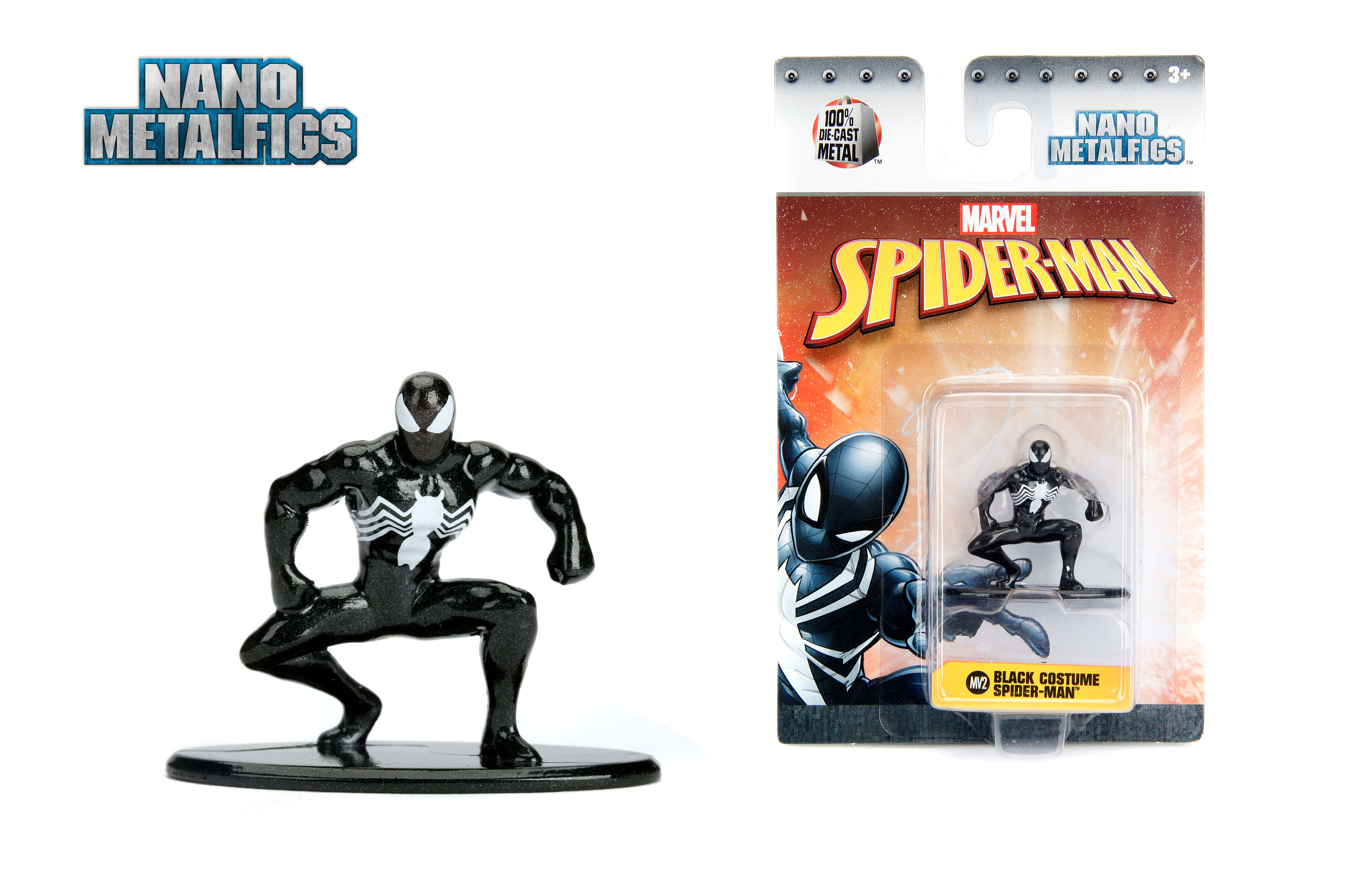 Marvel Nano metalfigs Noir Costume Spider-Man 1.5 pouces Diecast figure MV2