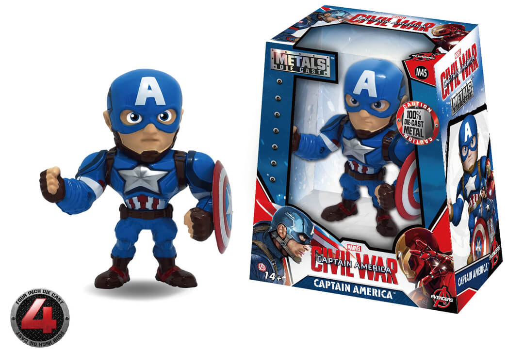 Jada Toys 4" Metals Diecast Figure 97558 Captain America Civil War 