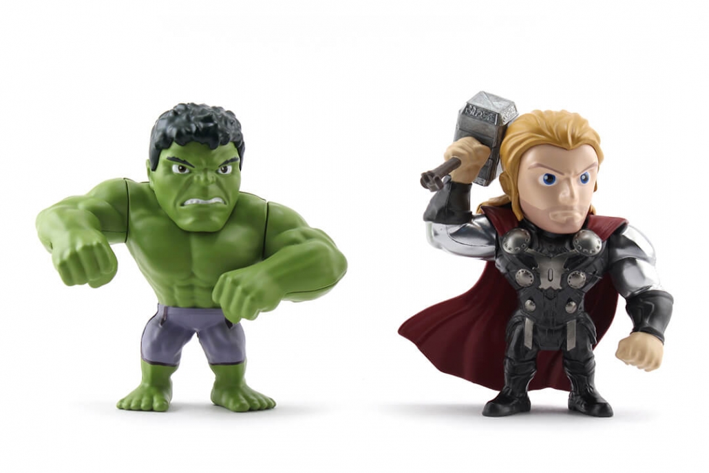 Jada Heavy Die Cast Metal Sammelfigur Marvel Avengers HULK & Thor ca.10 cm M66 